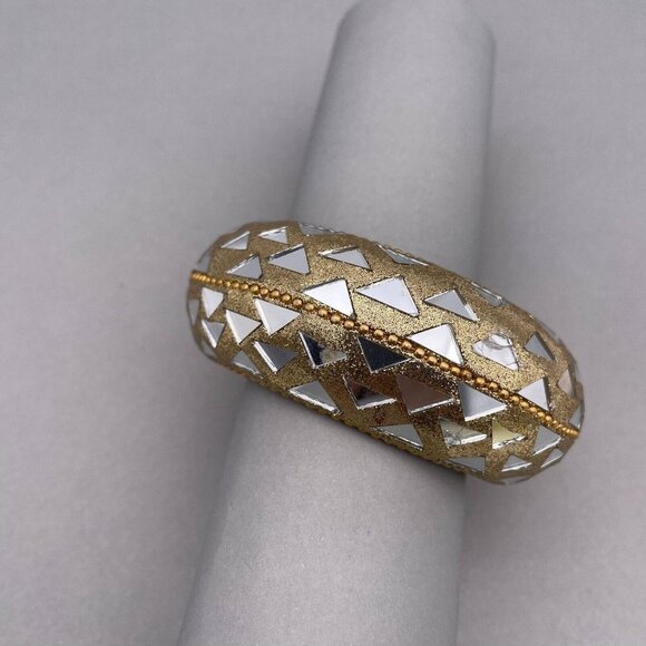 Gold with Real Pieces of Mirror Bracelet - Picture 6 of 11